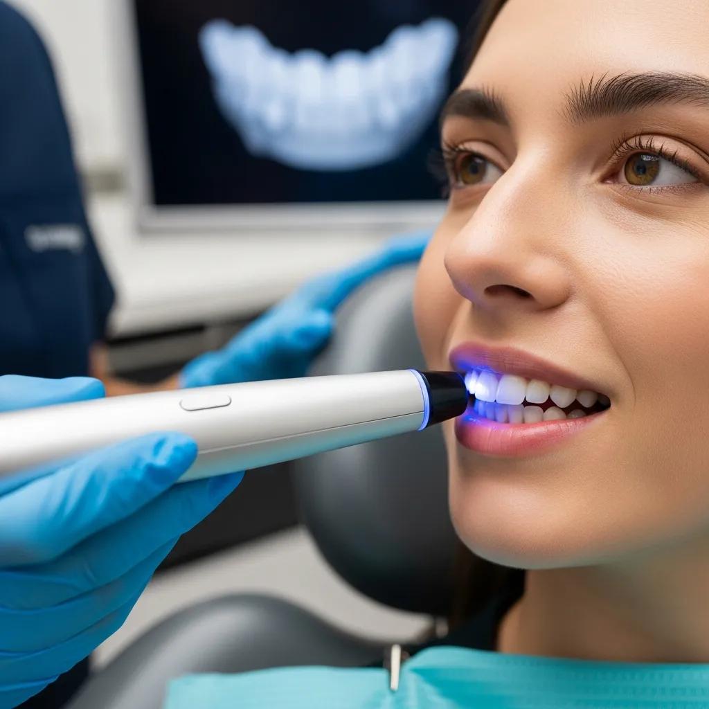 Patient having a digital scan for Invisalign at Bleu Dentistry